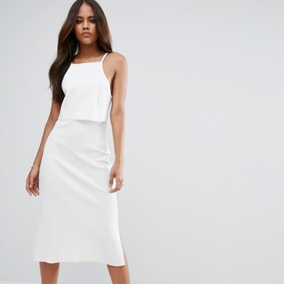 ASOS Dresses & Skirts - ASOS TALL Rib Midi Dress with Crop Top Detail